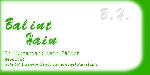 balint hain business card