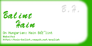 balint hain business card